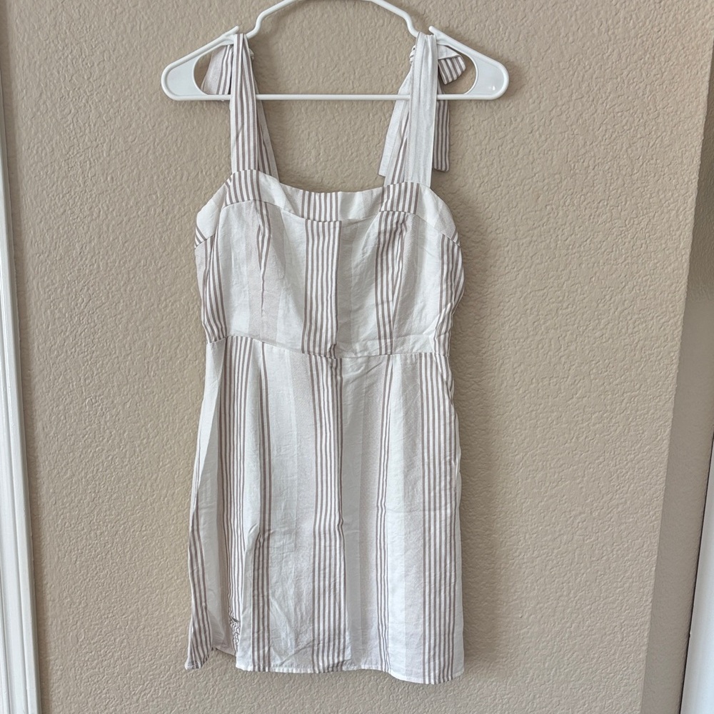 Sage The Label Striped White and Brown mini dress size S